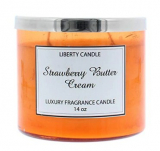 LIBERTY Candle Свічка парфумована STRAWBERRY BUTTER CREAM metal lid 2 wick 415 g