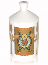V Canto White Ceramic Candle With Decoration, 1 Wick Arkano Degli Amanti