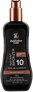 Australian Gold SPF 10 Spray Gel bronzer 237ml Спрей Гель для засмаги на сонці з бронзантами