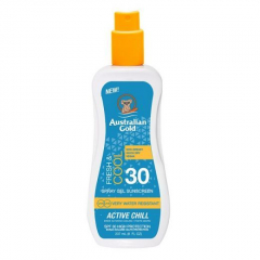 Australian Gold SPF 30 Spray Gel Active Chill 237ml Охолоджуючий Спрей Гель для засмаги на сонці