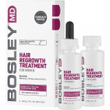 Bosley Розчин з міноксидилом 2% для відновлення росту волосся у жінок (з піпеткою), 2x60 мл