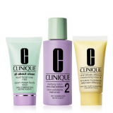 Clinique Набiр Clinique 3-step Intro Kit 2 L (Рідке мило Liquid Facial soap Mild 30 мл + лосьйон, що відлущує, Clarifying Lotion2 60 мл + зволожую