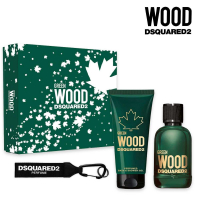 Dsquared2 Wood GREEN Pour Homme set (туалетна вода 100 мл +100 гель для душу + Key Ring)