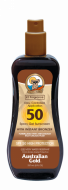 Australian Gold SPF 50 Spray Gel bronzer 237ml Водостійкий легкий Спрей-Гель з бронзатором для засмаги на сонці