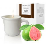 Organique Свічка для масажу з аргановою олією ароматична Guava /керамічний горщик з ручкою, ecru/ 125мл