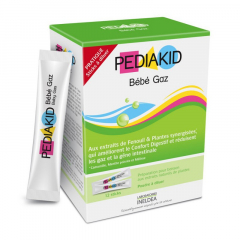 PK10 Pediakid Стики для зняття здуття живота (бебі газ) / BEBE GAZ упаковка 12 стиков