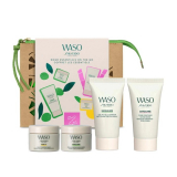 Shiseido Waso Esentials On The Go set (30 ml gel-oil clener + 15 ml Cream + 15 ml sleeping mask + 30 ml scrub mask)