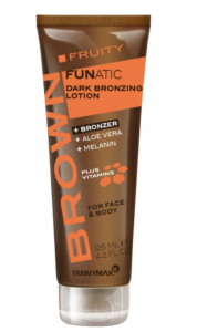 Tannymaxx крем для солярия FruitY FUNATIC DARK BRONZING Lotion с темными бронзантами, меланином и алое вера 125 мл